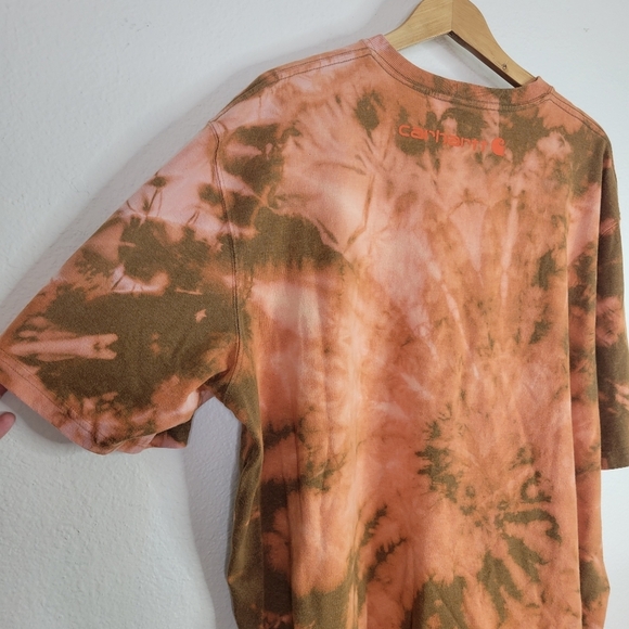 Carhartt tie dye short sleeve shirt orange retro - Picture 5 of 6